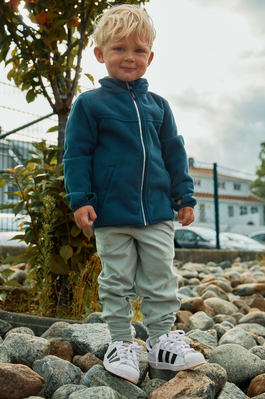 Clover Vindfleece Jakke - Blågrønn