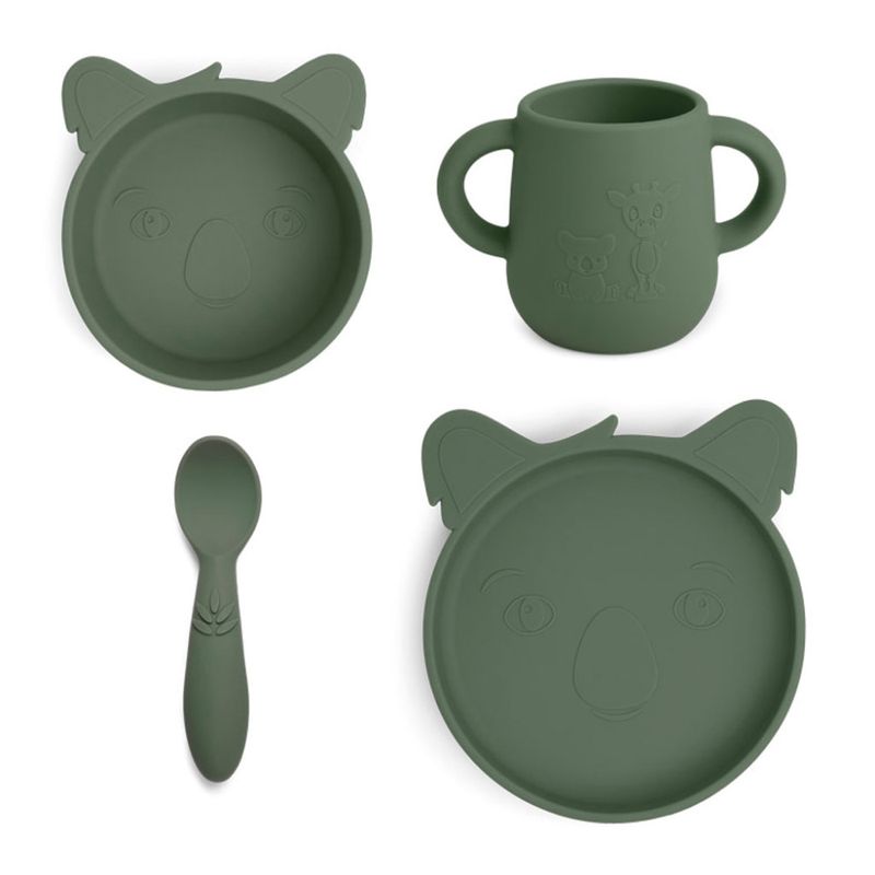 Nuuroo Lykke silikon spisesett koala - Dusty green